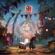 Even and Dicey walk down the street of in Lost in Random on Xbox Game Pass.